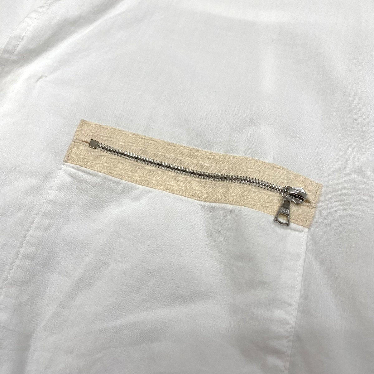 SUNSEA サンシー Exploration Shirt ノーカラーシャツ 3 ホワイト 白 長袖シャツ_画像4
