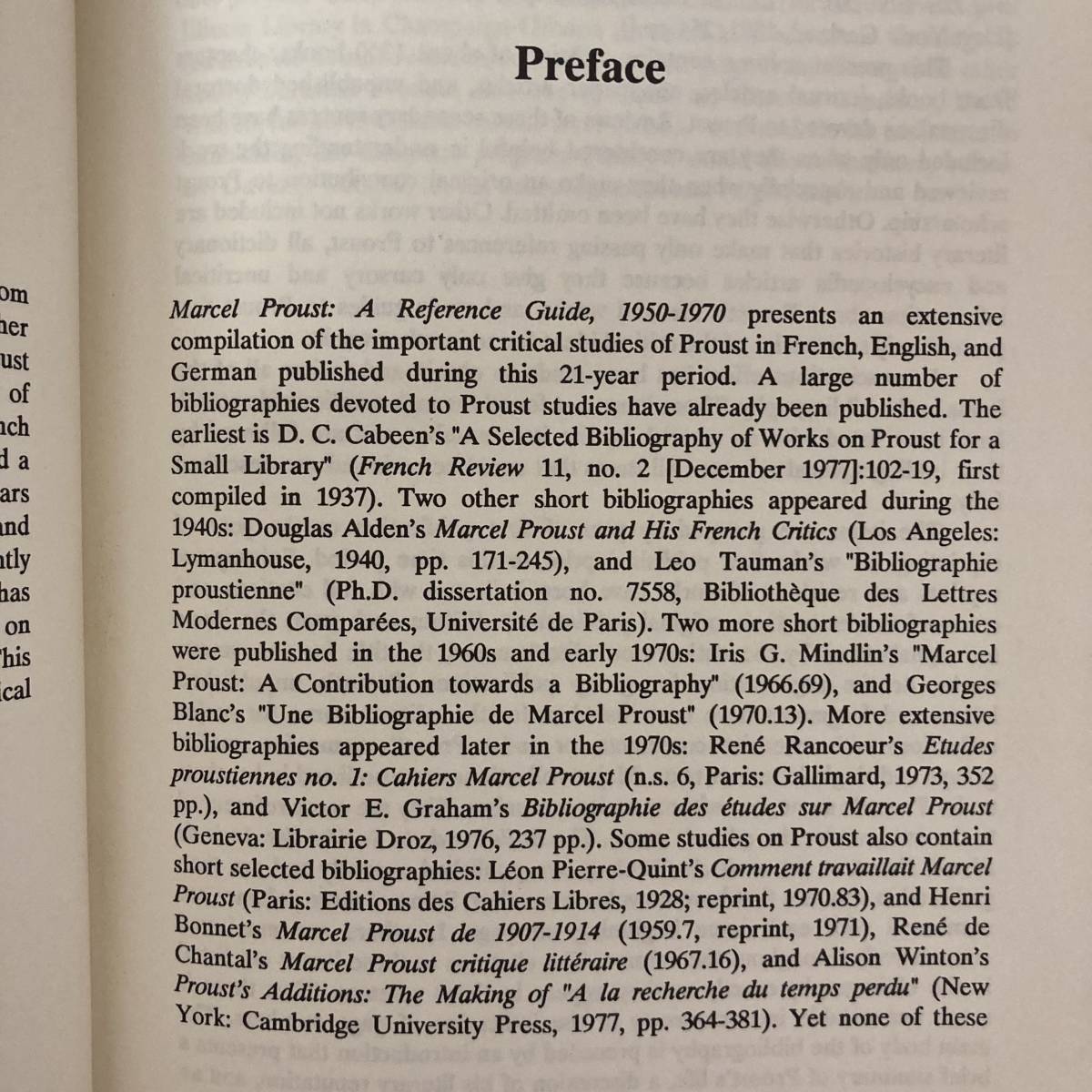 【英語洋書】Marcel Proust a reference guide 1950-1970 / Janet C.Stock（著）【マルセル・プルースト】_画像5