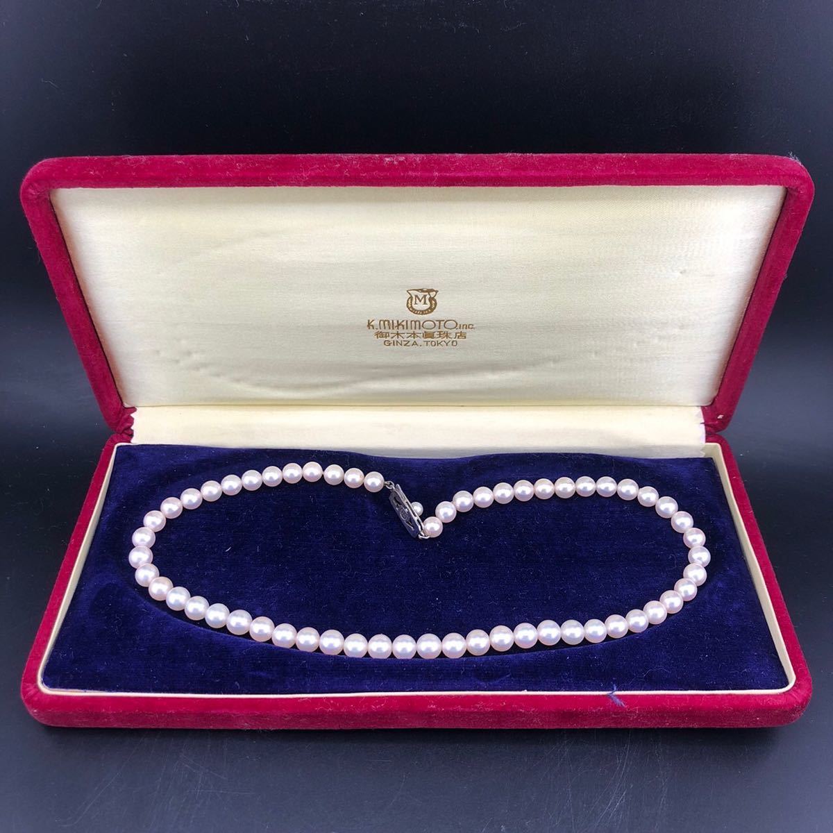 ミキモト　アコヤパールネックレス　6.0mm〜6.5mm 36cm 21.0g(アコヤ真珠 Pearl necklace SILVER )_画像1