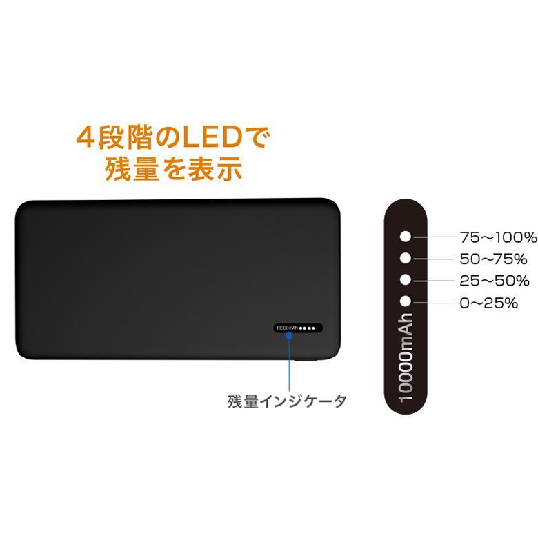 モバイルバッテリー グリーンハウス GH-BTX100-BK/4975ｘ１台 モバイル充電器 10000mAh PSE認証/送料無料メール便_画像5