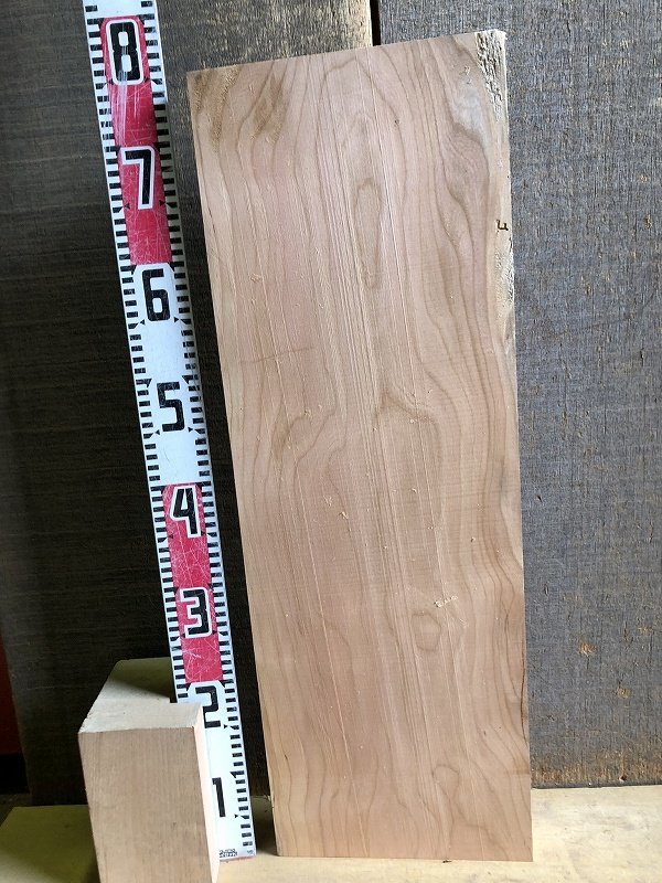【EF57T】チェリー 745×253×52㎜ 極上杢 一枚板 材料 天然木 無垢材 乾燥材 銘木 材木 木工 DIY《銘木登屋》_画像10
