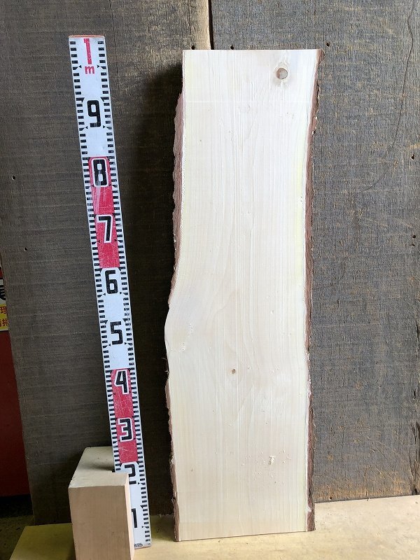 【EF110E】イエローポプラ 990×～285×35㎜ 一枚板 材料 天然木 無垢材 木材 希少材 乾燥材 銘木 木工 DIY《銘木登屋》_画像8