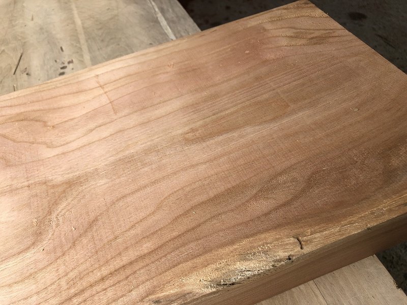 【EF57T】チェリー 745×253×52㎜ 極上杢 一枚板 材料 天然木 無垢材 乾燥材 銘木 材木 木工 DIY《銘木登屋》_画像7