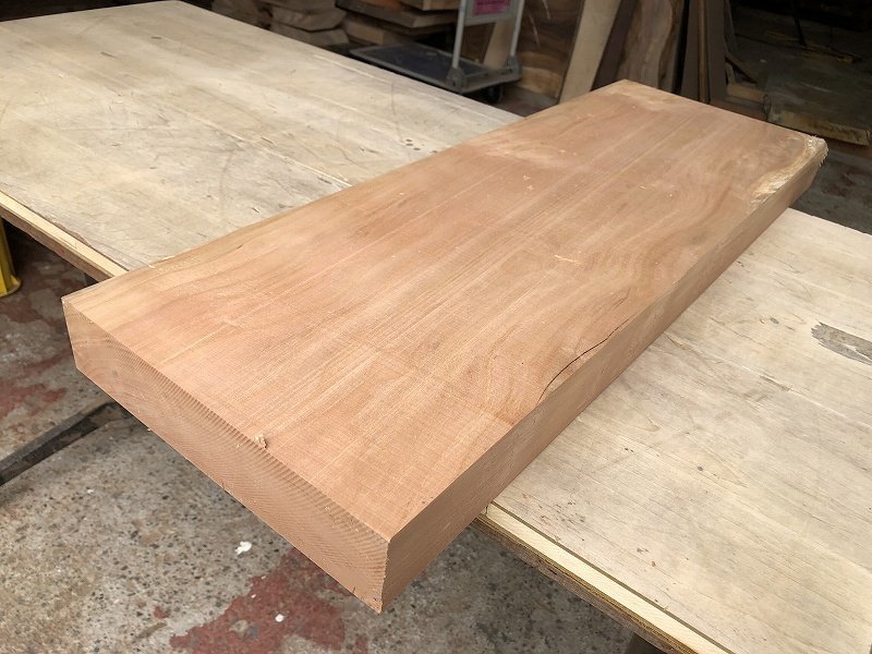 【EF57T】チェリー 745×253×52㎜ 極上杢 一枚板 材料 天然木 無垢材 乾燥材 銘木 材木 木工 DIY《銘木登屋》_画像4