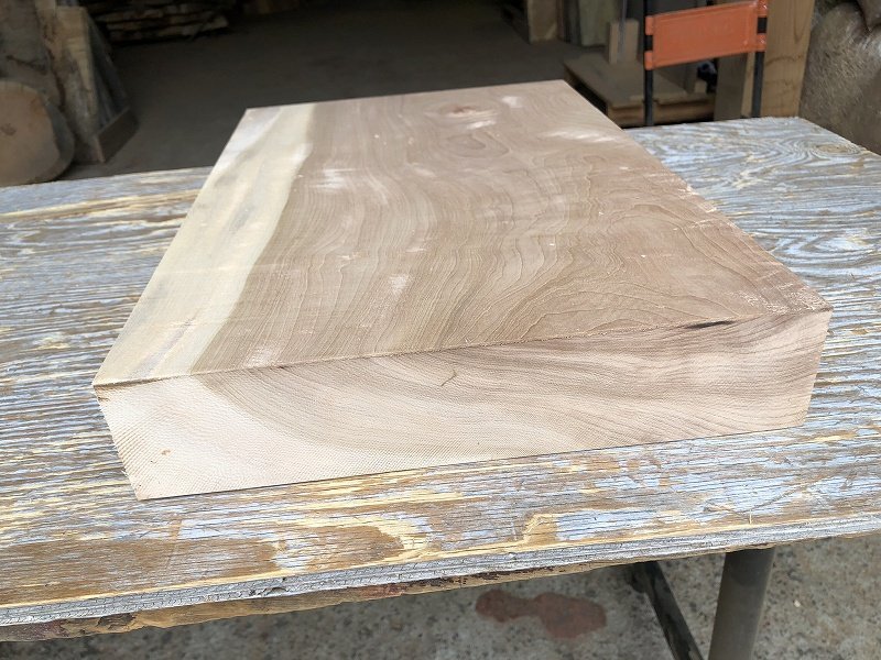 【EC380Q】栃 457×298×62㎜ 縮杢 一枚板 材料 天然木 無垢材 乾燥材 銘木 材木 木工 DIY《銘木登屋》_画像3