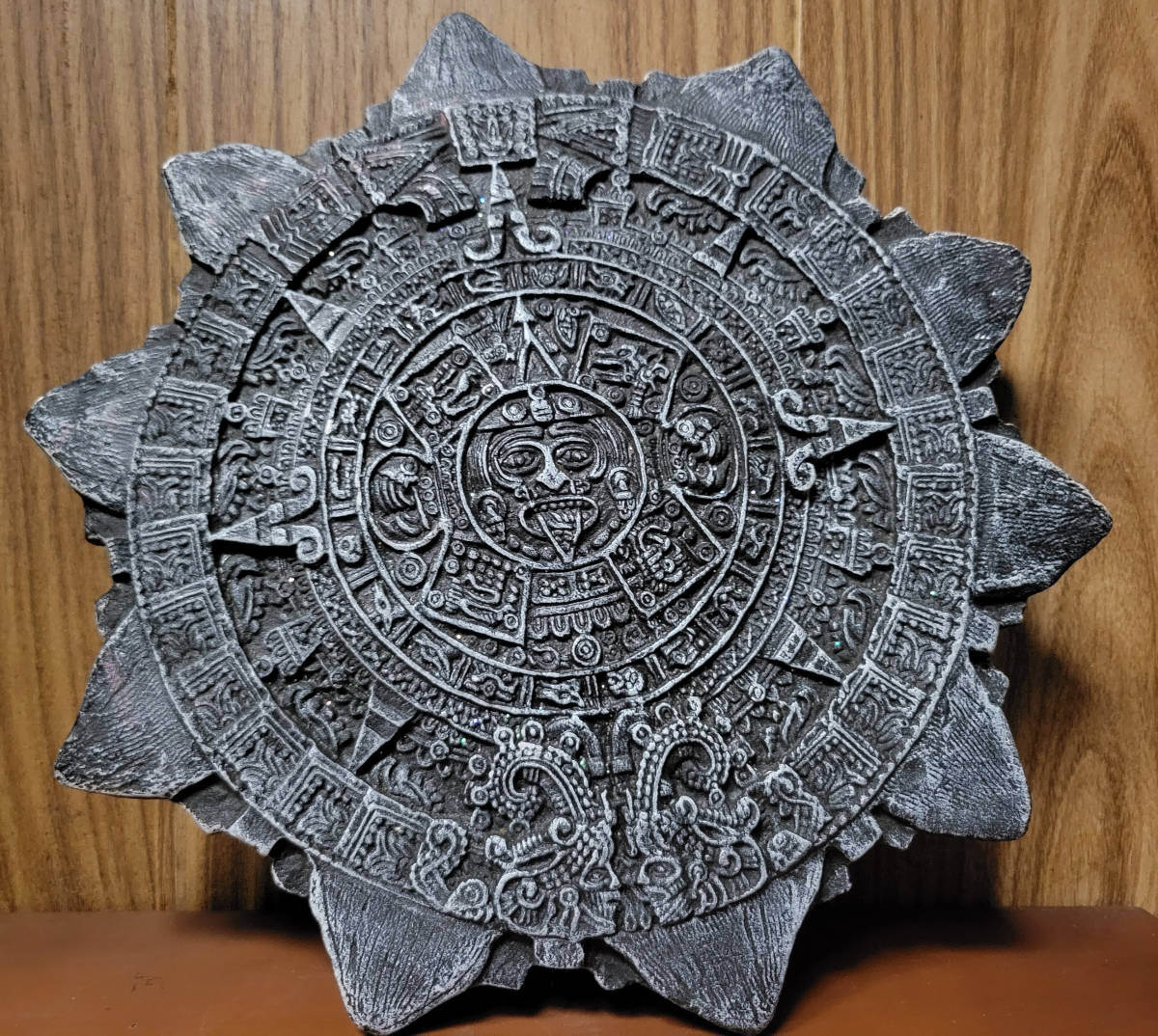 アステカ　太陽の石　　暦石　メキシコ　直径約32㎝_画像1