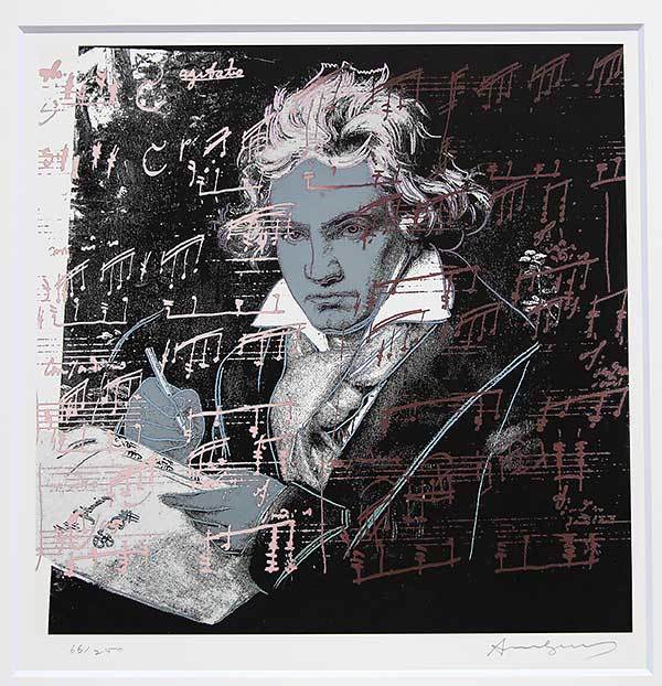 アンディ・ウォーホル 証明書 シルク 直筆サイン「Beethoven　ベートーベン　66/250」_画像2