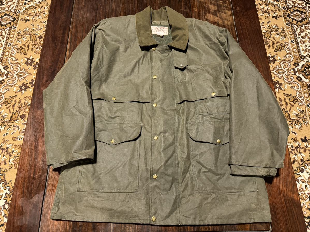 90年代 米国製 Filson Shelter Cloth Packer Coat シェルタークロス パッカー コート ジャケット オイルド キャンプ アウトドア