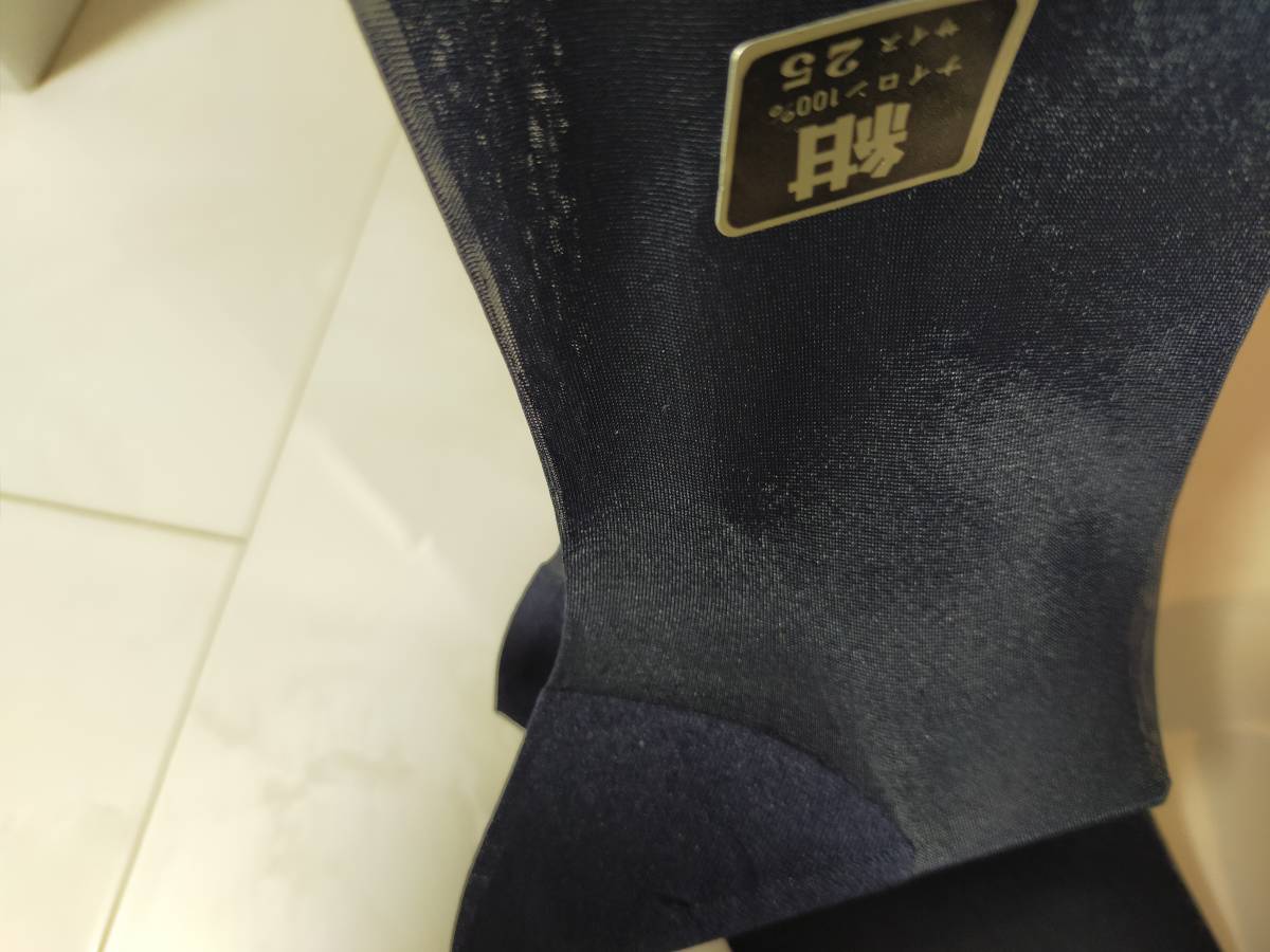 ナイロン　ソックス　高級靴下　ハイゲージ　シースルー　光沢ネイビー　ストッキング　昭和レトロ_画像4