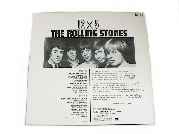 ￥1000スタート！★Rolling Stones / 12×5 レコード LP L20P 1010 国内盤 1982年 Mono★ブルーレコード_画像2