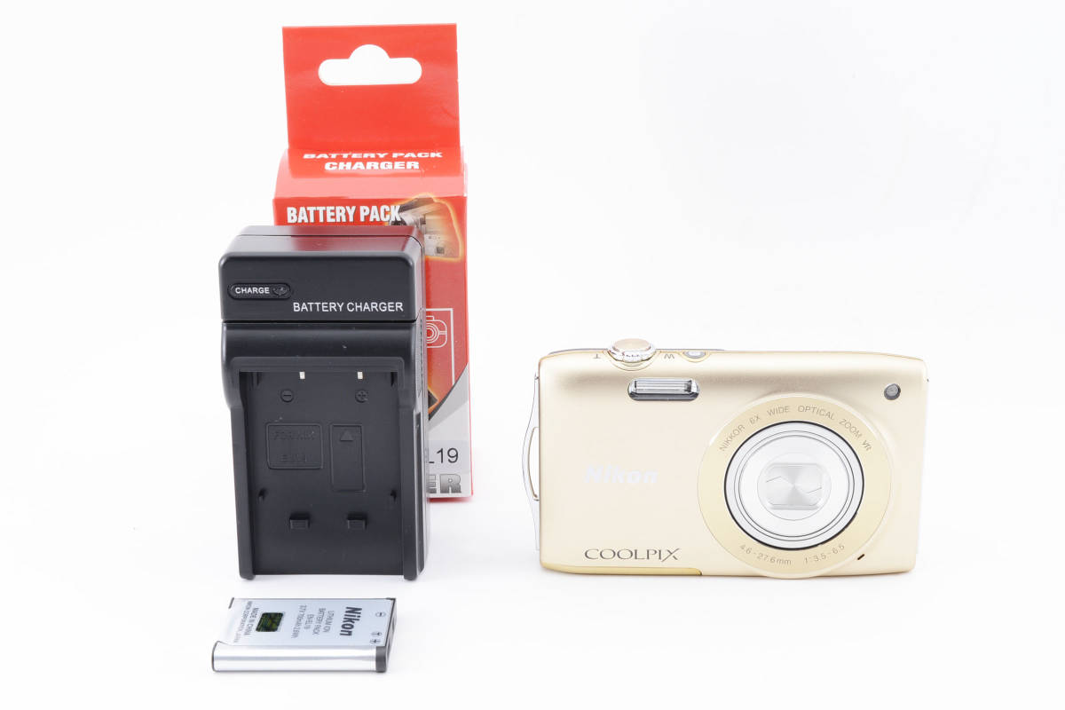 デジタルカメラ Nikon ニコン COOLPIX S3300 16.4MP 6x Wide Zoom スイートゴールド #91