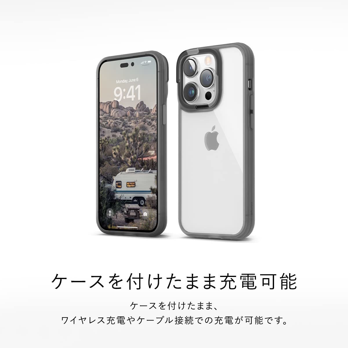 送料無料★iPhone 14 Pro 対応 ケース クリア スマホケース 衝撃吸収 薄型 TPU (ディープパープル)_画像6