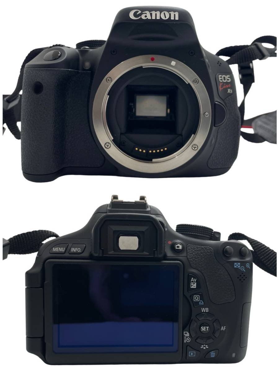 〈カメラ〉Canon キャノン EOS kiss X5 DS126311 EF-S 55-250mm 1:4-5.6 EF-S 18-55mm 1:3.5-5.6 ISⅡ 【中古/現状品/通電確認済】3761-①_画像2