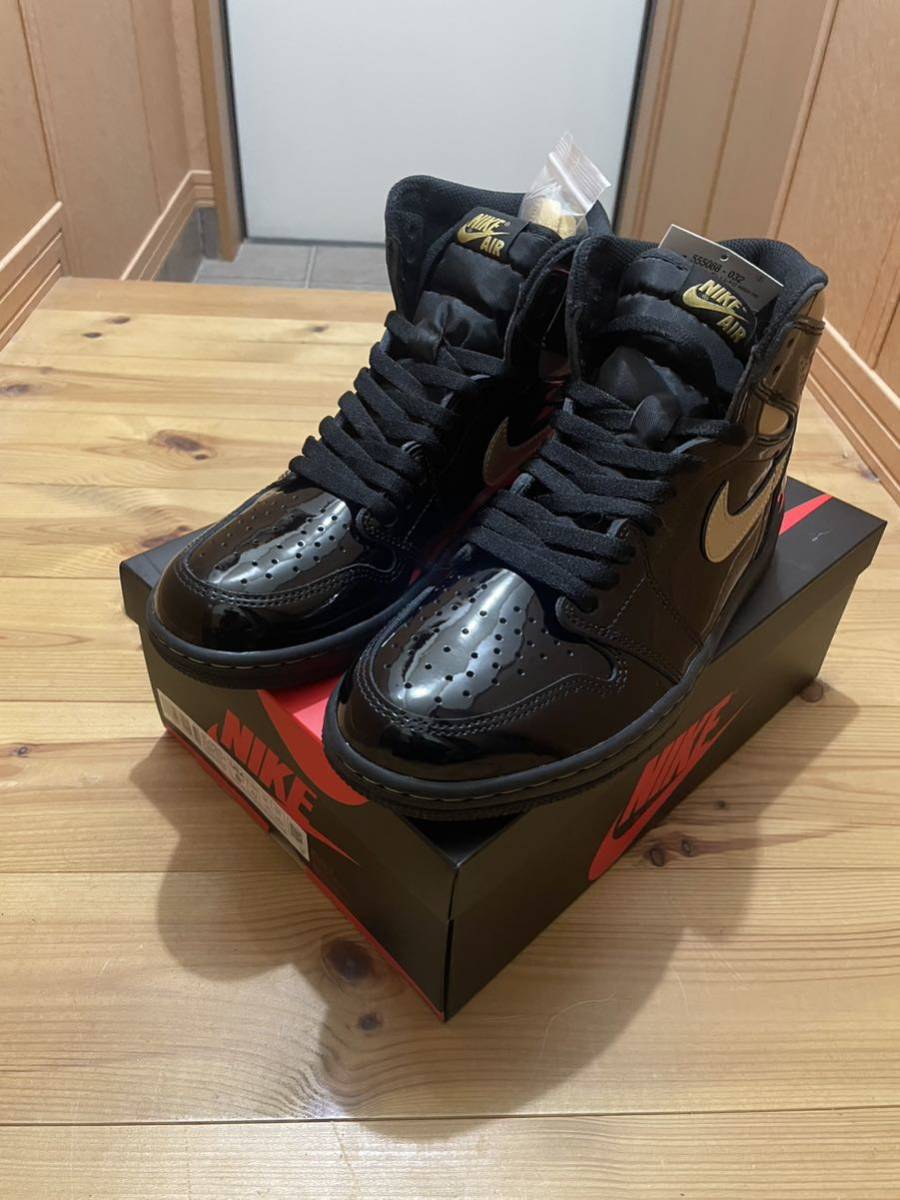 【新品未使用】Nike AJ 1 High OG Black-Metalic Gold ナイキ エアジョーダン1 ハイ OG ブラック-メタリック ゴールド 26.5cm US8.5