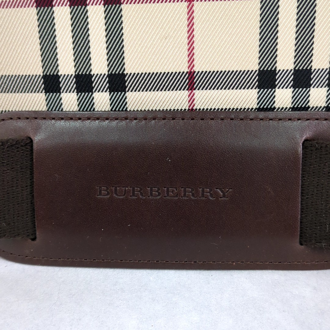 バーバリー BURBERRY ２WAYトート ショルダーバック ノバチェック柄 キャンバス H1128_画像4