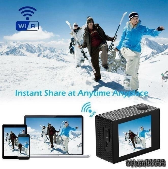 [wao!] action camera 4K high resolution ^Wifi installing ^HDMI wearable remote control attaching waterproof case outdoor underwater black 