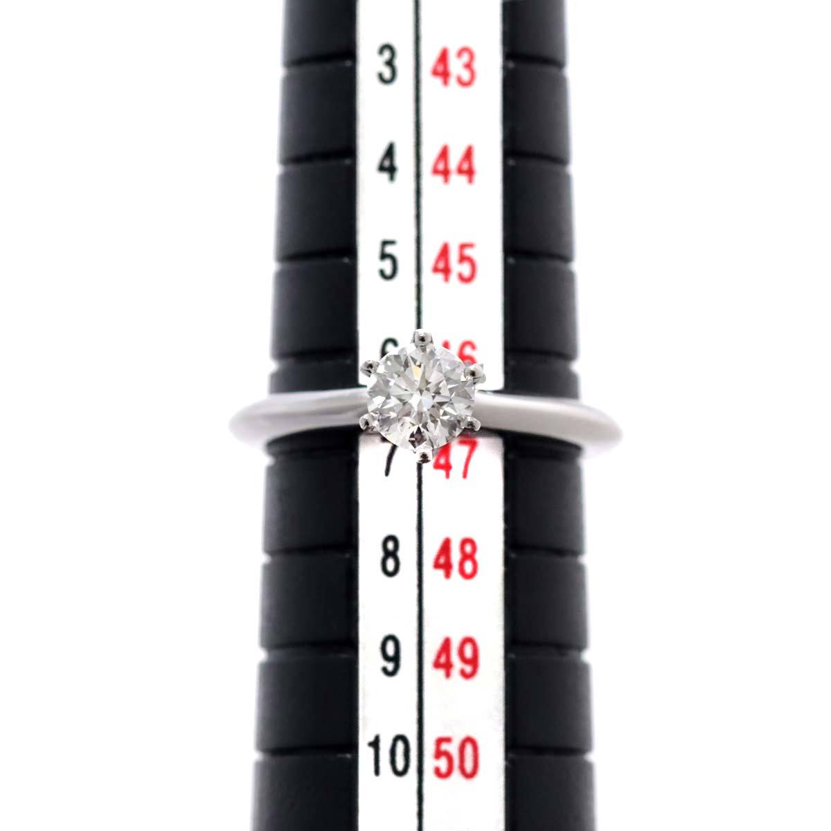 ティファニー TIFFANY&Co. ソリティア ダイヤ 0.45ct E/VS1/3EX 6.5号 リング Pt プラチナ 指輪 Diamond Ring【鑑定書付き】 90202363_画像6