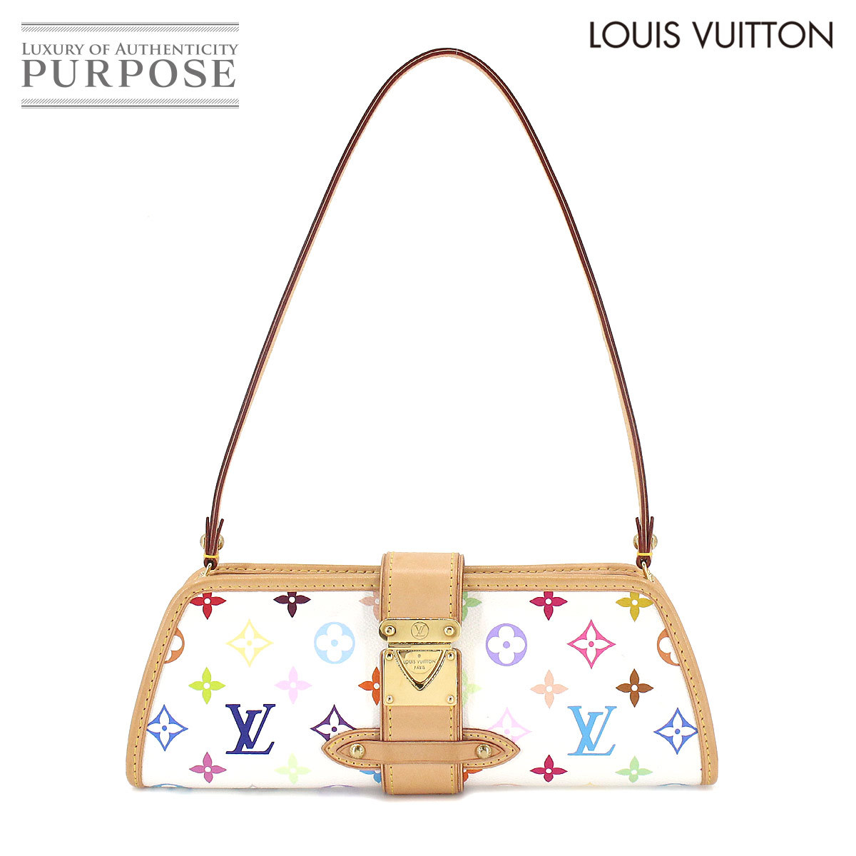 新品同様 ルイ ヴィトン LOUIS VUITTON モノグラム マルチカラー シャーリー ショルダー クラッチ バッグ ブロン M40049 90198713_画像1