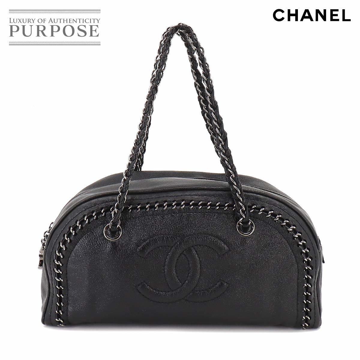 未使用 展示品 シャネル CHANEL ラグジュアリーライン チェーン ミニ ボストン ハンド バッグ レザー ブラック A31405 ココマーク 90212670_画像1