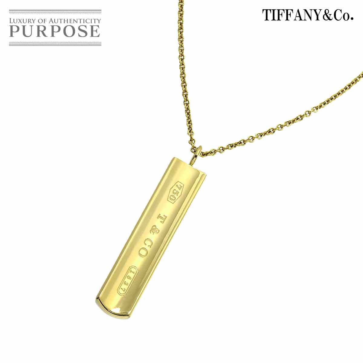 ティファニー TIFFANY&Co. 1837 バー ネックレス 45cm K18 YG イエローゴールド 750 Necklace Necklace 90205411