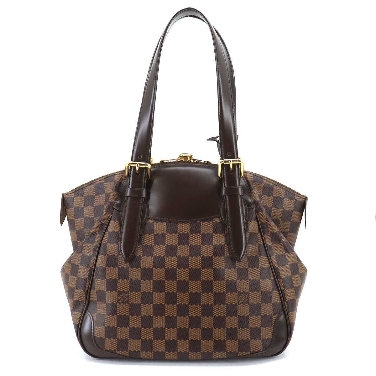 未使用 展示品 ルイ ヴィトン LOUIS VUITTON ダミエ ヴェローナ MM ショルダー バッグ エベヌ N41118 ゴールド 金具 Verona MM 90213142_画像2