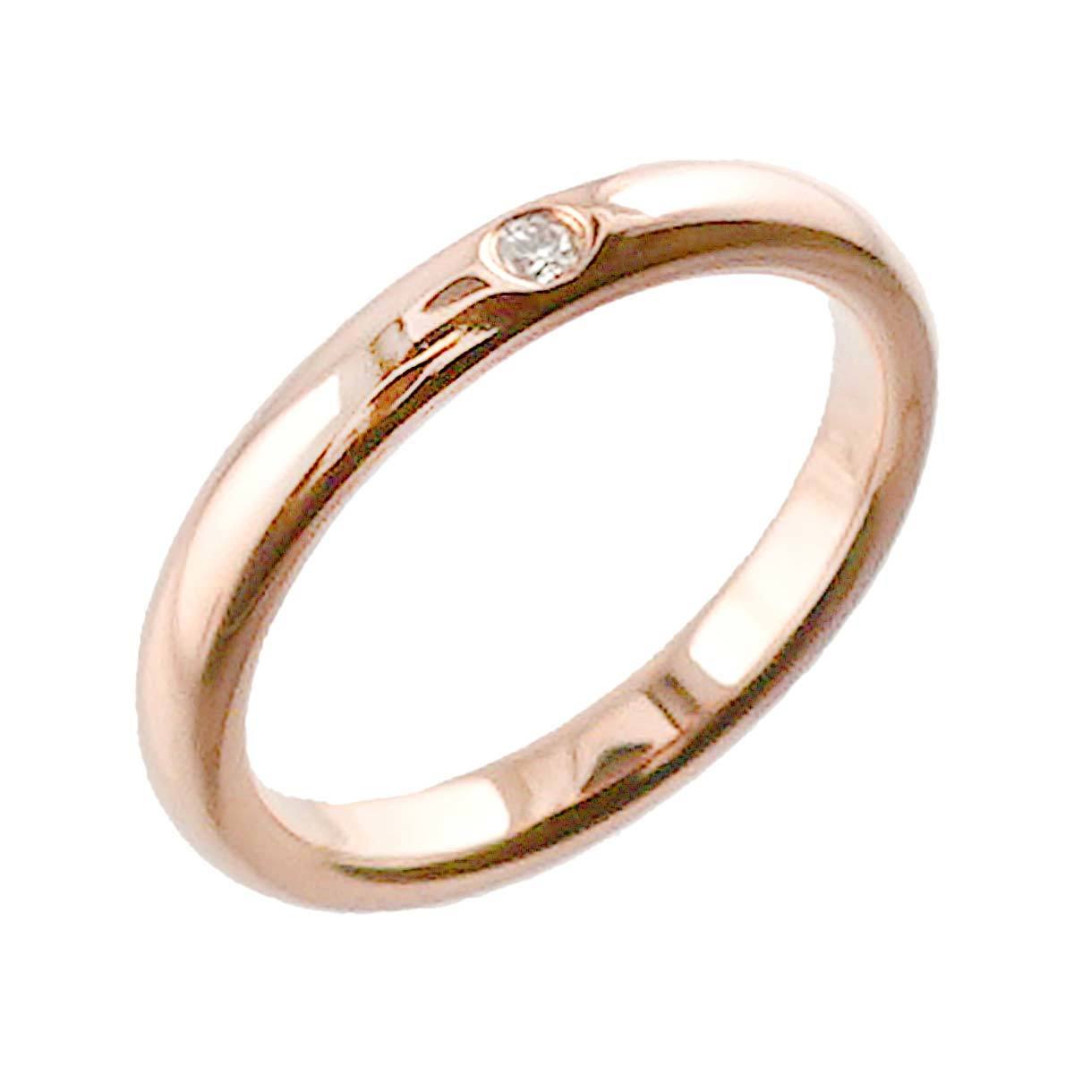 ティファニー TIFFANY&CO. スタッキング バンド 9号 リング ダイヤ 1P K18 PG ピンクゴールド 750 指輪 Stacking Ring 90208597_画像4