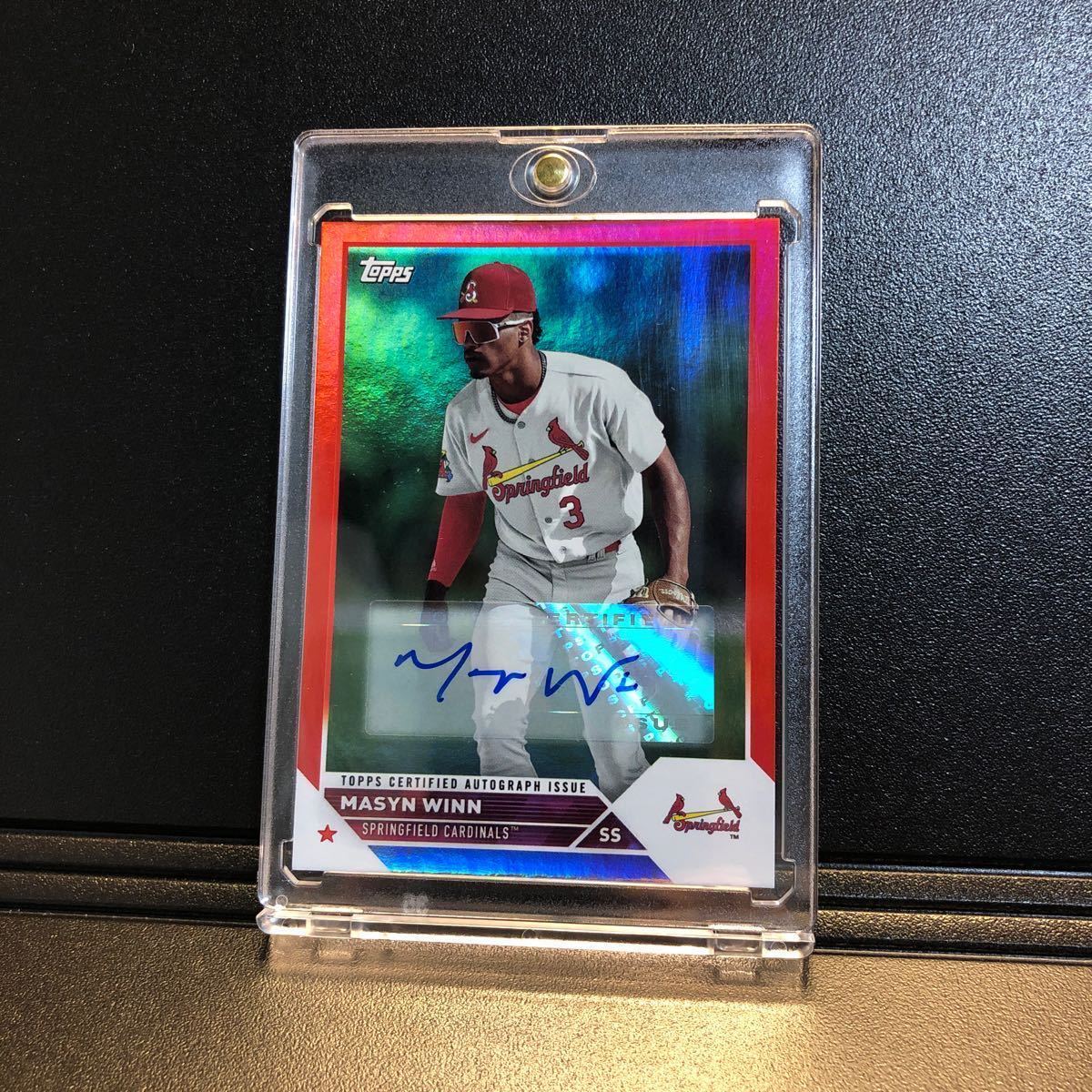 10枚限定 Masyn Winn 2023 Topps Pro Debut #PD-161 Auto Red Foil Parallel 1/10 ファーストナンバー Springfield Cardinalsの画像1