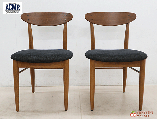 ◆展示品◆ ACME Furniture アクメ ファニチャー TRESTLES CHAIR トラッセル チェア ダイニングチェア/アームレスチェア 2脚セット 6万_画像2