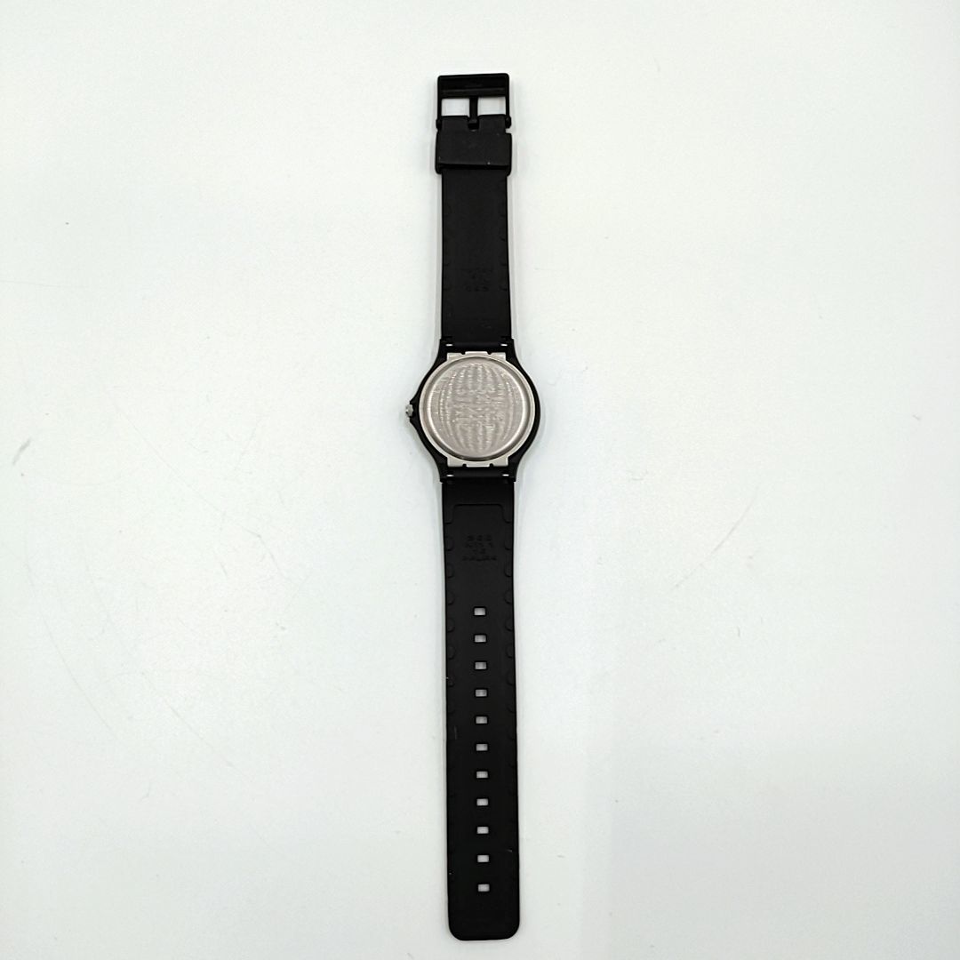 【電池切れ】CASIO カシオ クォーツ 腕時計 白文字盤 ラウンド ブラック×ホワイト ボーイズサイズ