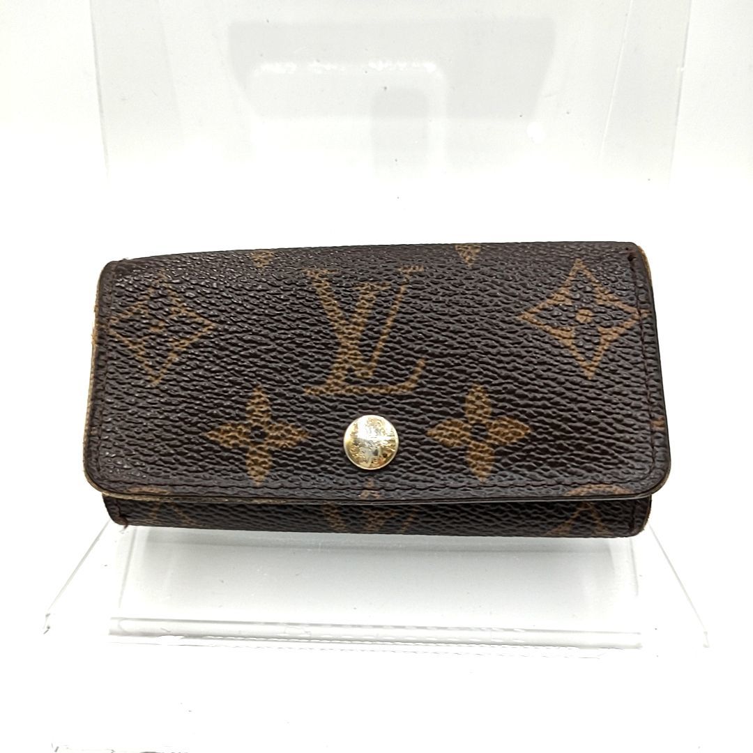 【キーフック欠損×1】Louis Vuitton ルイヴィトン モノグラム ミュルティクレ4 三つ折り 4連 キーケース ブラウン系 M62631 RA2151_画像1