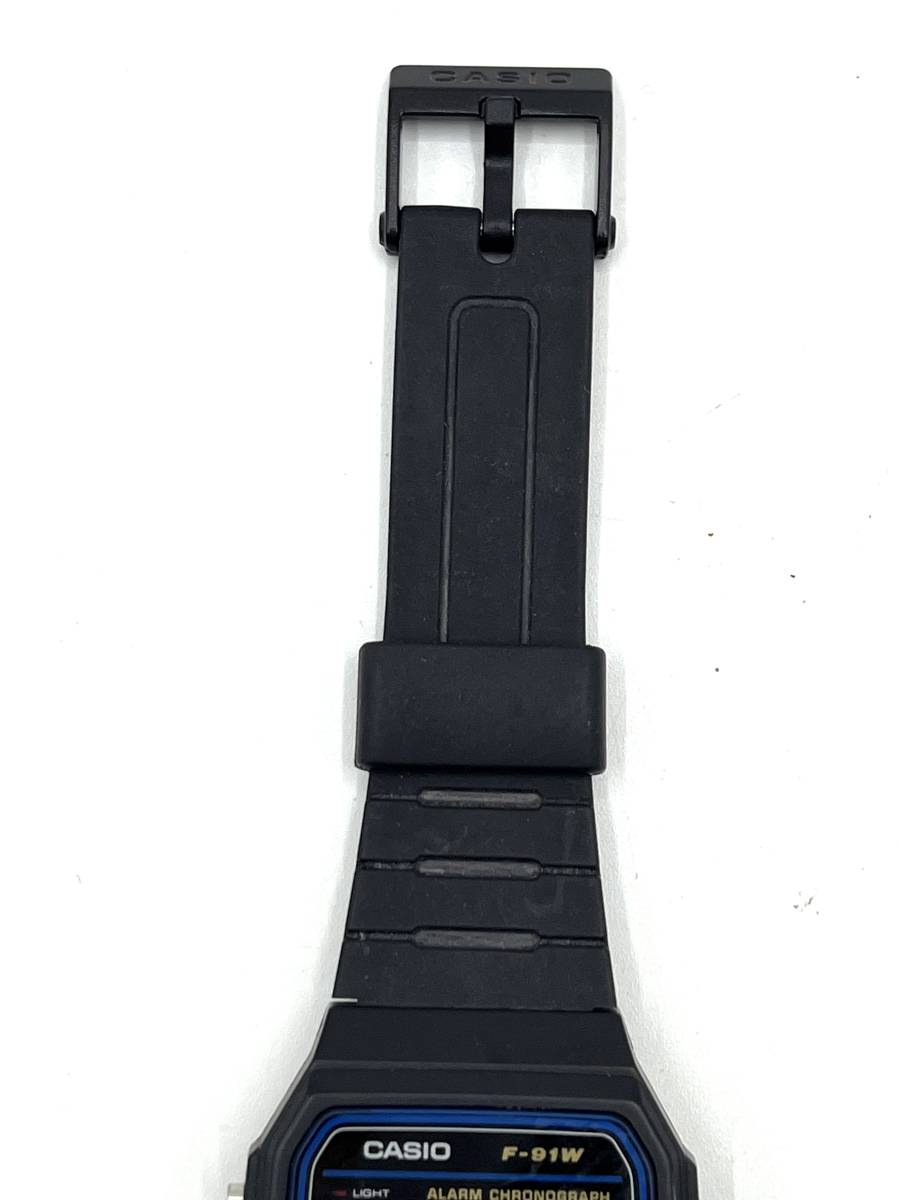 【稼動○】CASIO カシオ クォーツ 腕時計 デジタル文字盤 ブラック×ブルー メンズ F-91W 593_画像4