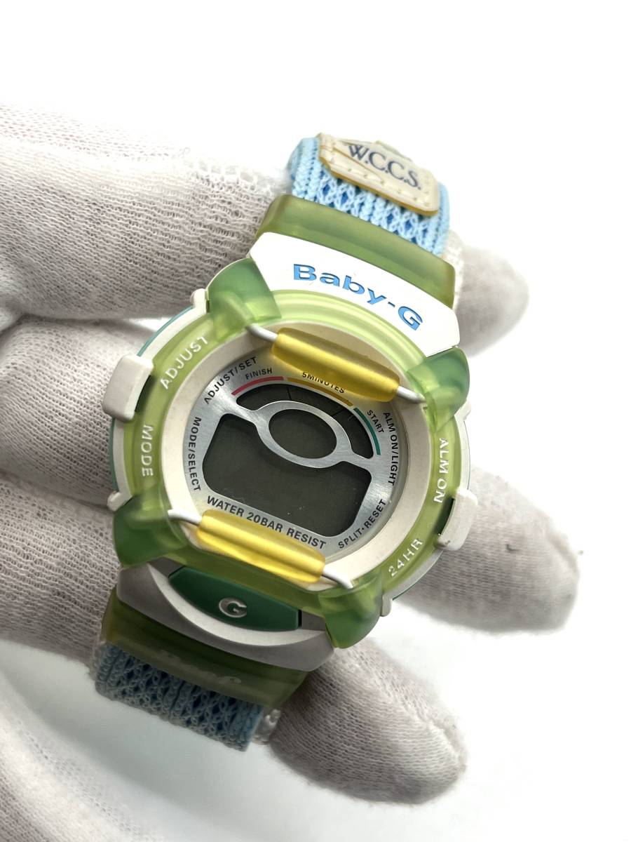 【電池切れ】CASIO カシオ BABY-G ベビージー クォーツ 腕時計 デジタル文字盤 ライトグリーン×ライトブルー Reef ユニセックス  BG-200WC