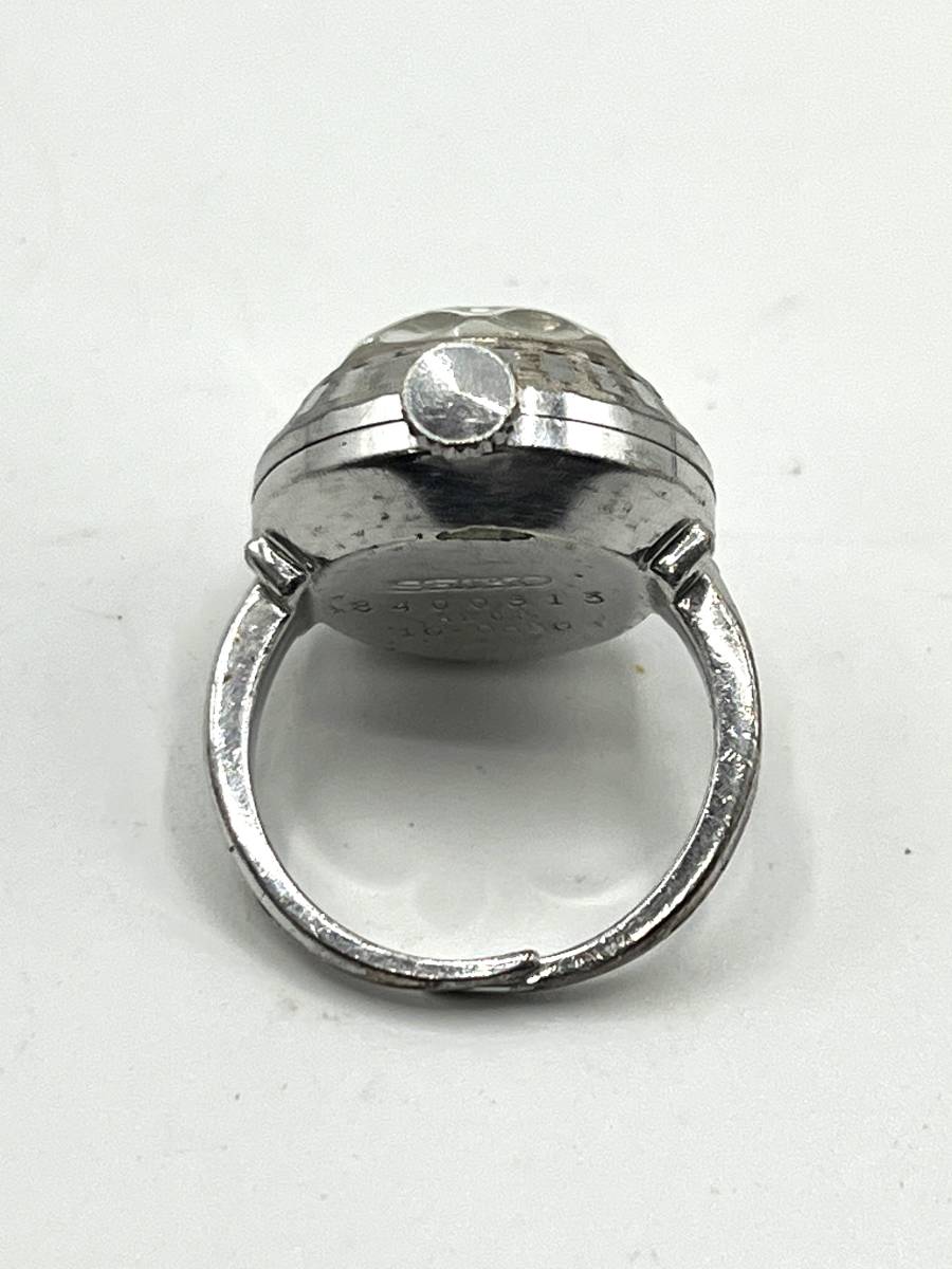不動/リューズ巻けず】SEIKO セイコー 手巻き 指輪時計 シルバー 不動/リューズ巻けず】SEIKO セイコー 手巻き 指輪時計 シルバー