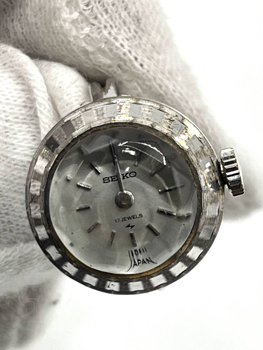 不動/リューズ巻けず】SEIKO セイコー 手巻き 指輪時計 シルバー 不動/リューズ巻けず】SEIKO セイコー 手巻き 指輪時計 シルバー