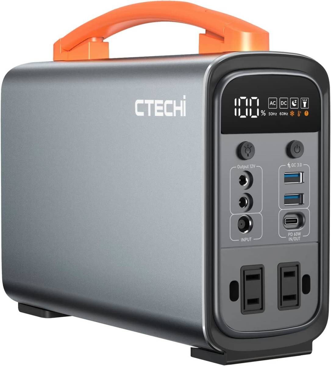 CTECHi portable power supply 240W high capacity 100000mAh/320Wh LiFePO4. battery portable battery small size solar panel charge for emergency power supply disaster prevention 
