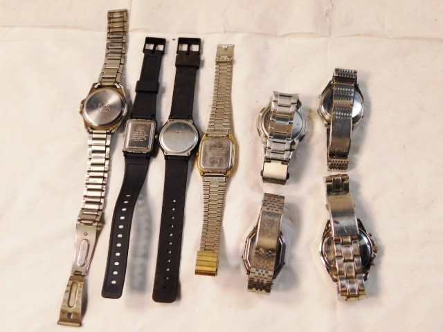 Y634★カシオ/腕時計/8点セット/ まとめて/CASIO QUARTZ/ MO-383/ MW-59/ MTP-1244/他/ジャンク/全国一律185円_画像6