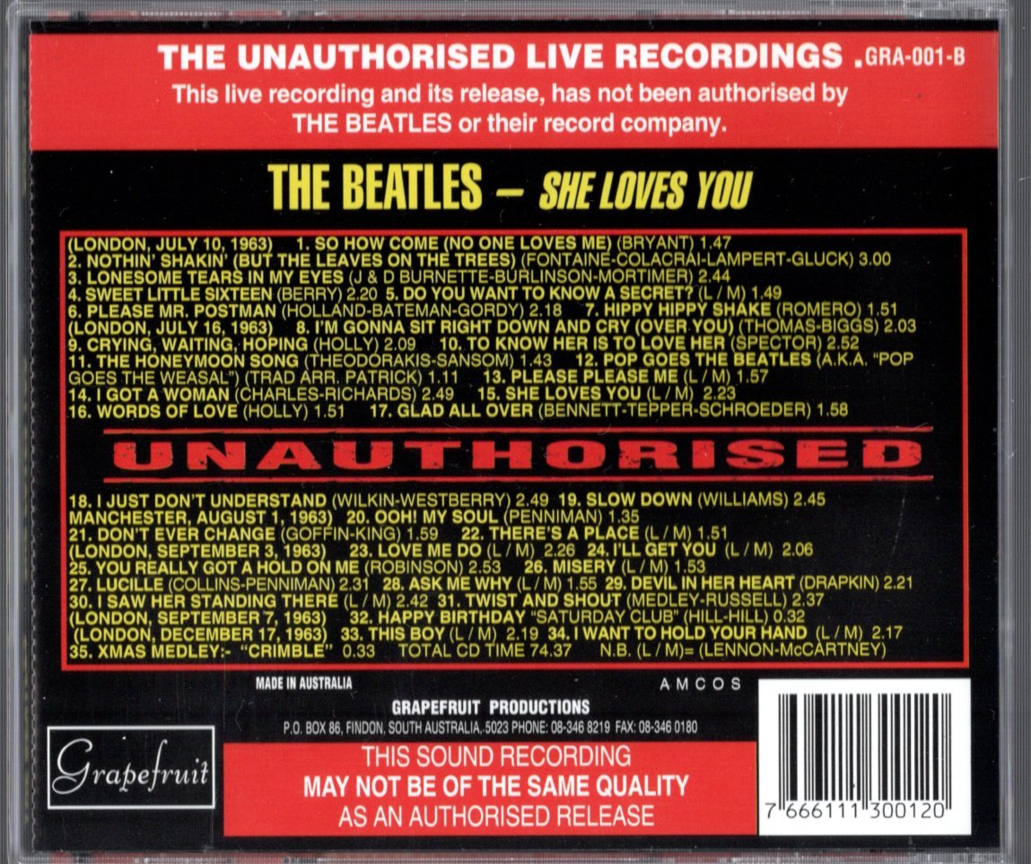 CD【SHE LOVES YOU (Australia 1994年製）】Beatles ビートルズ_画像2