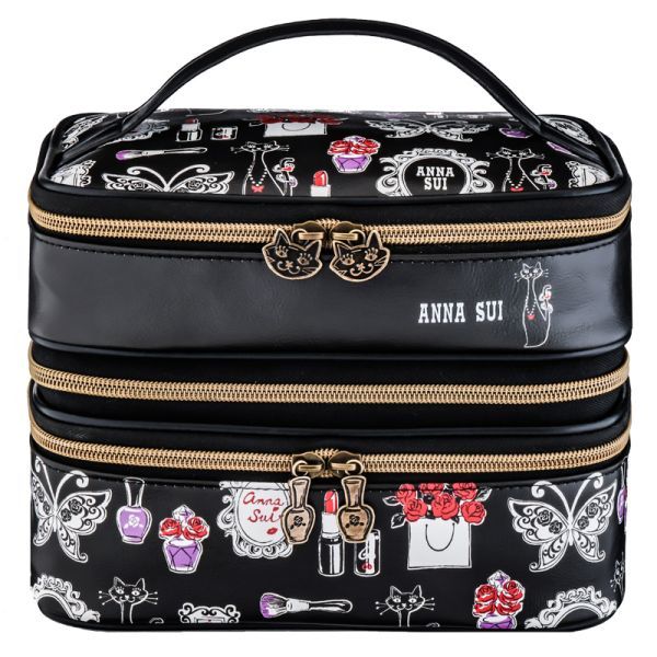 1 320 ANNA SUI 2つに分かれるバニティポーチ 送料510円_画像1