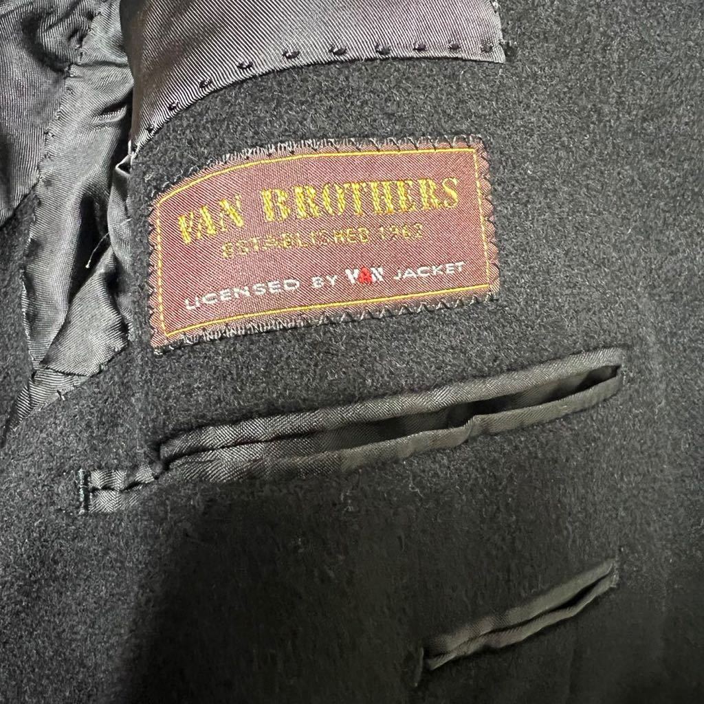 即決★VAN BROTHERS VAN JACKET★Ｍ　カシミアテーラードジャケット バンジャケット 黒 ブラック ブレザー