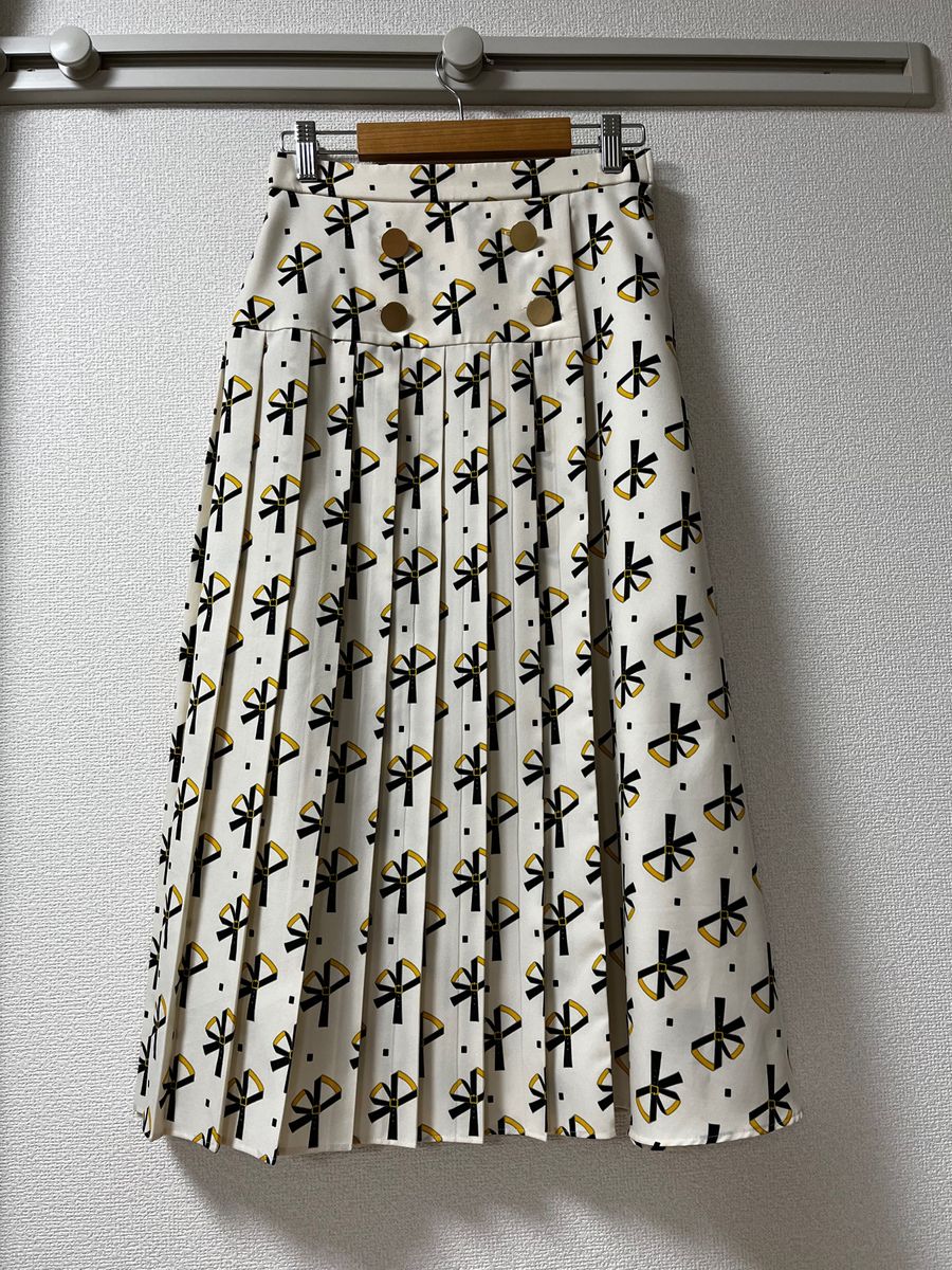 【美品】GRACE CLASS リボン柄スカート 花柄 パンツ ロングスカート