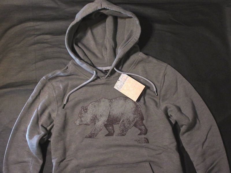 本物正規◆ノースフェイス◆スウェットパーカー ベア―/BEAR■S■グレー/紫/MIDGREY/MLD■新品■アメリカ限定/TDD/裏地起毛
