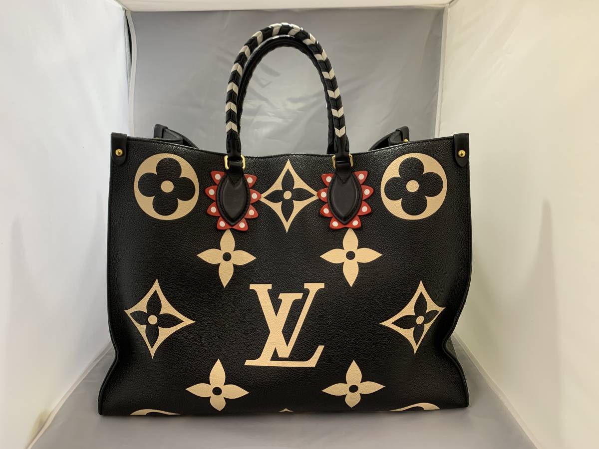 ルイヴィトン LOUIS VUITTON ショルダートートバッグ レディース M45373 オンザゴー GM LVクラフティ モノグラムアンプラントの画像1