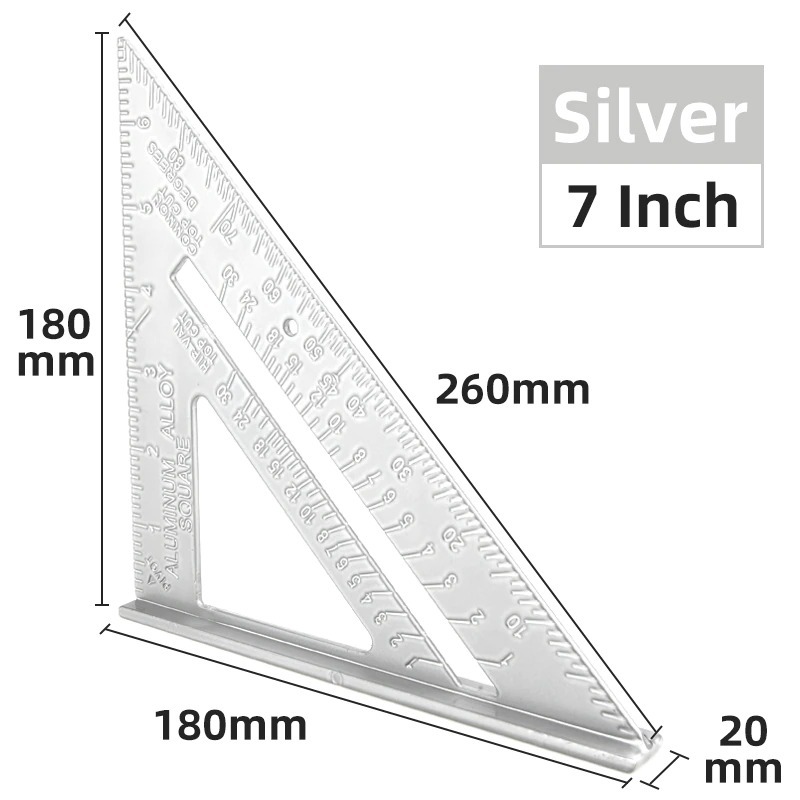 丸鋸定規 丸鋸ガイド 水平器付き 直尺定規 三角定規 ガイド付き セット 測定器 工具2点 シルバー 大工 DIY 建築 Y1015_画像8