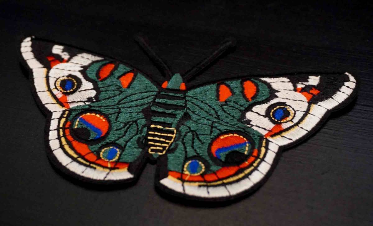 軍綠蛾 希少蝶 ■激渋『Butterfly .蝶』レトロデザイン◆刺繍ワッペン■ミリタリー オートバイ バイク 単車 ハーレー【DIY リメイク】開運_画像7