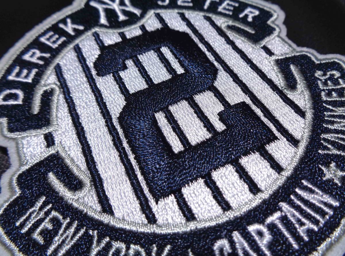２◎紺白新品MLBデレクジーターDerek JeterニューヨークヤンキースYankees#２引退 野球ベースボール 刺繍ワッペン（パッチ）メジャーリーグ_画像3