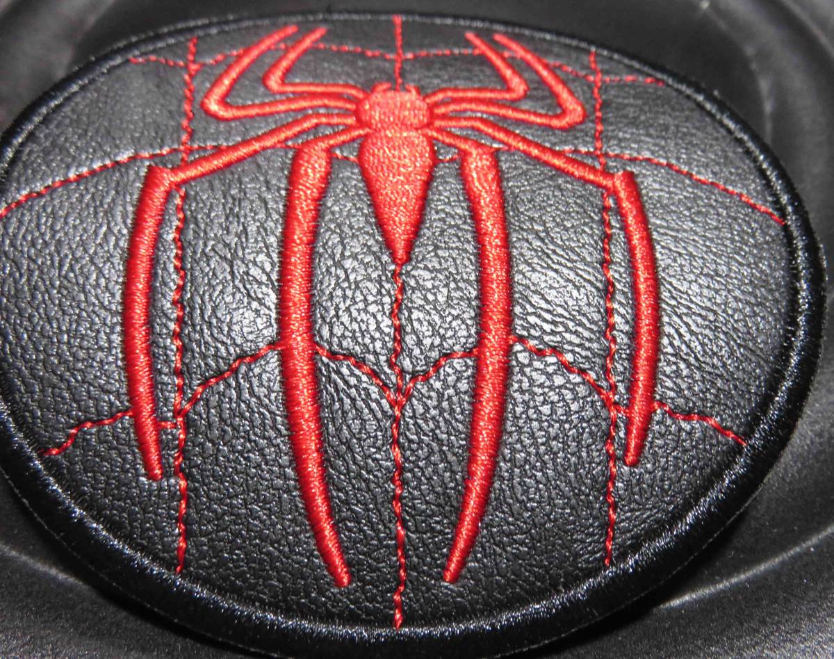 人工革　■黒 円型◆新品未使用　スパイダー　蜘蛛　SPYDER　刺繍ワッペン（パッチ）◆◇サバゲー・コスプレ・ミリタリー◎　■