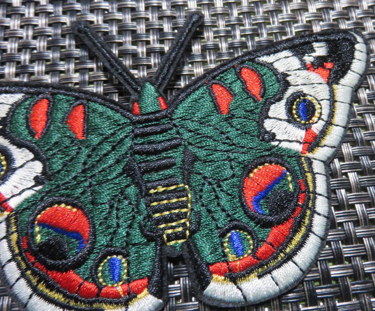 軍綠蛾 希少蝶 ■激渋『Butterfly .蝶』レトロデザイン◆刺繍ワッペン■ミリタリー オートバイ バイク 単車 ハーレー【DIY リメイク】開運_画像2