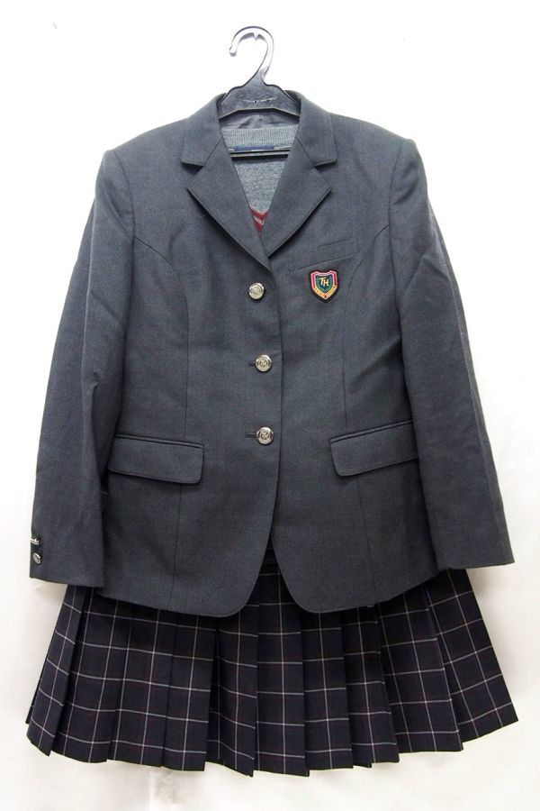 bw_4377 3点セット 東京都 私立 帝京八王子中学 三越製 ブレザー制服 上下セット+指定 スクールセーター 女子制服_画像1