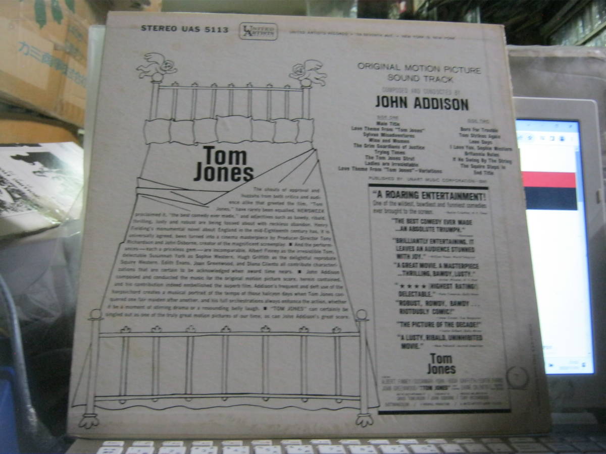 Original Sound Track TOM JONES U.S.LP JOHN ADDISON саундтрек ALBERT FINNEY SUSANNAH YORK
