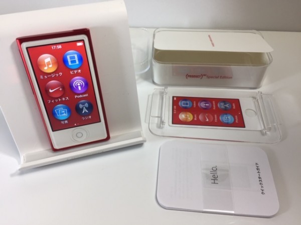  原文:(115-08) 1円～ [ 限定品 美品 ] Apple「iPod nano」第7世代 16GB PRODUCT RED MKN72J ♪ Bluetooth対応 ♪ アイポッドナノ / 2015年モデル